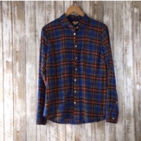 J. Crew Tops - J. Crew Blue Plaid Button Down